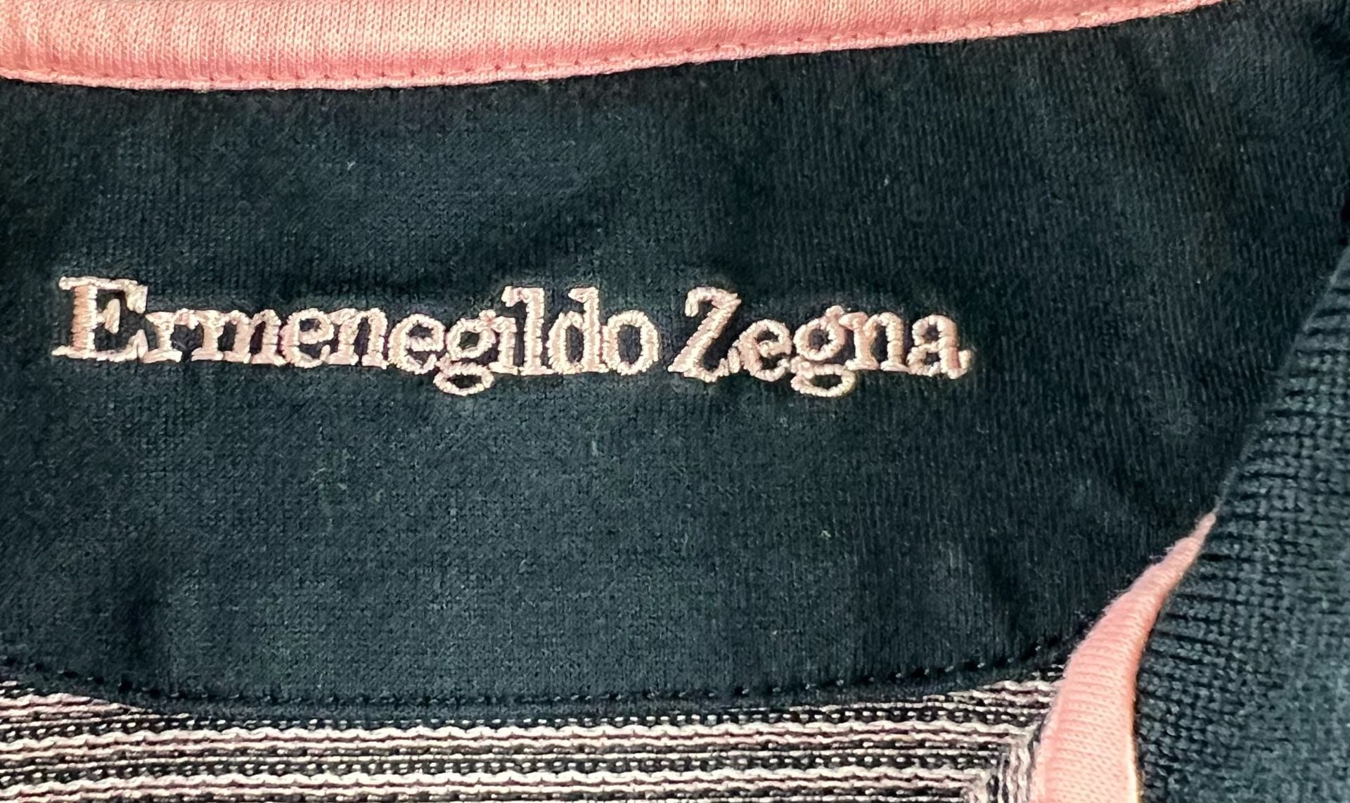 Ermenegildo Zegna Polo Shirt Geometric Print Contrasting Collar 6