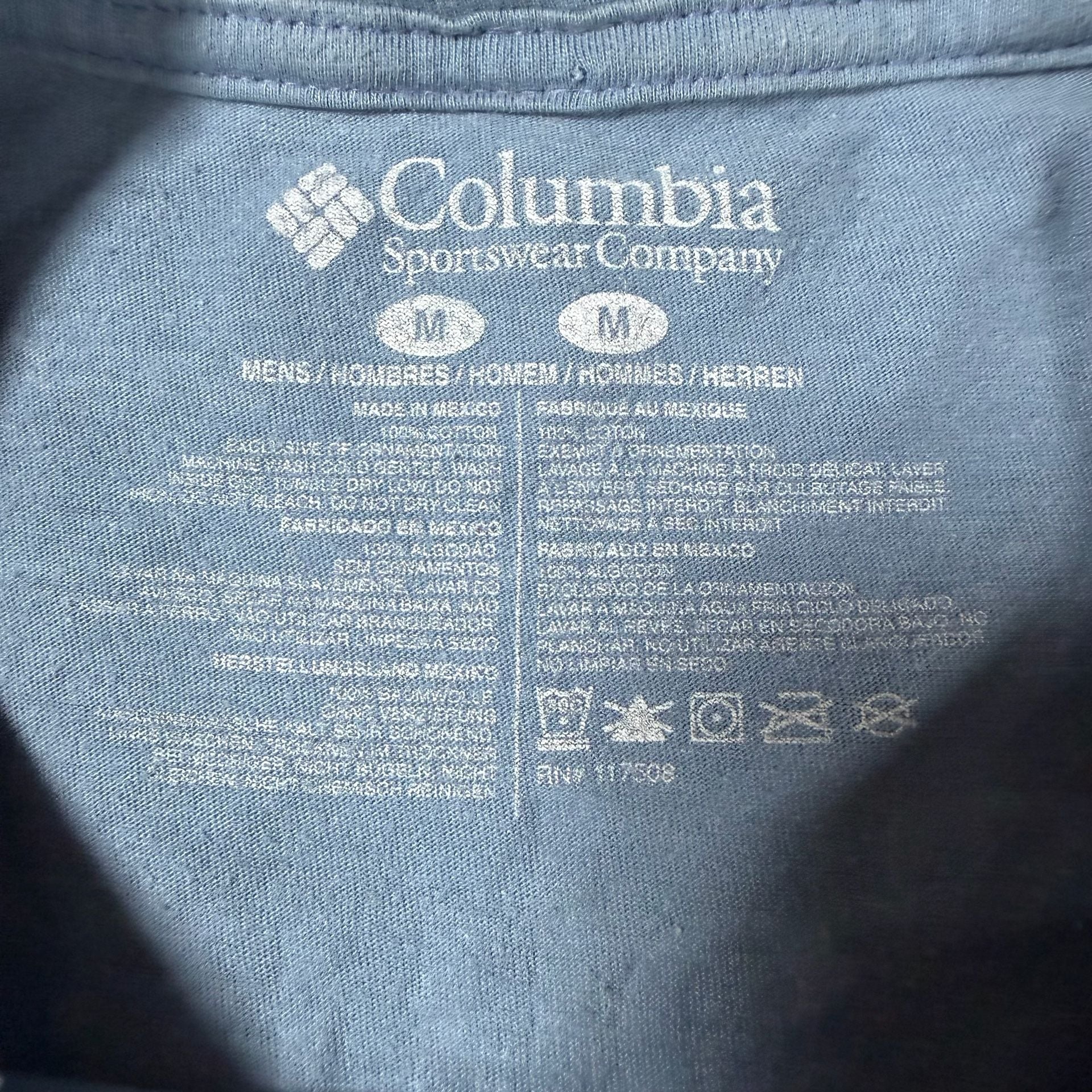 Columbia Graphic T-Shirt Size M Blue Camping Car Roof Tent 3