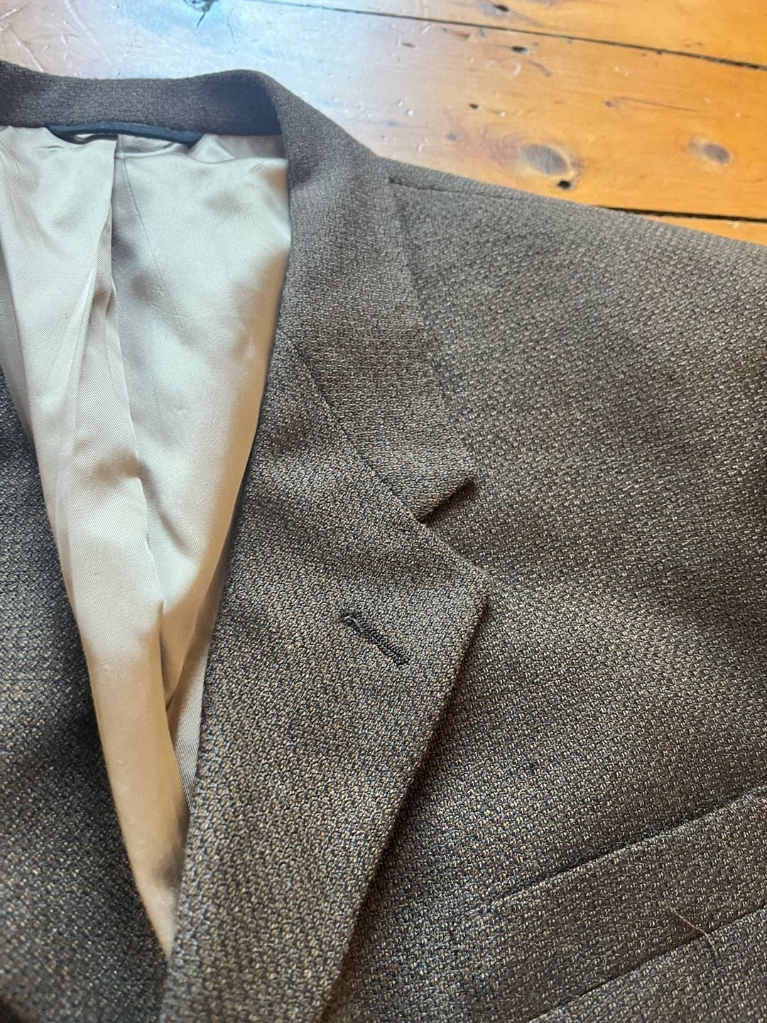 Kenneth Cole Blazer Suit Jacket 3 Button Brown y2k Office Workwear 42R 41R Union 12