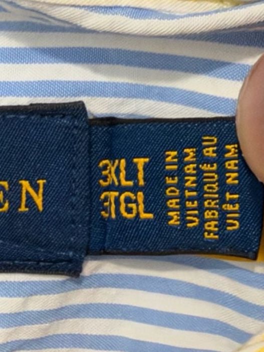 Polo Ralph Lauren Patchwork Seersucker Short Sleeve Button Up Shirt 3XLT 3TGL 4