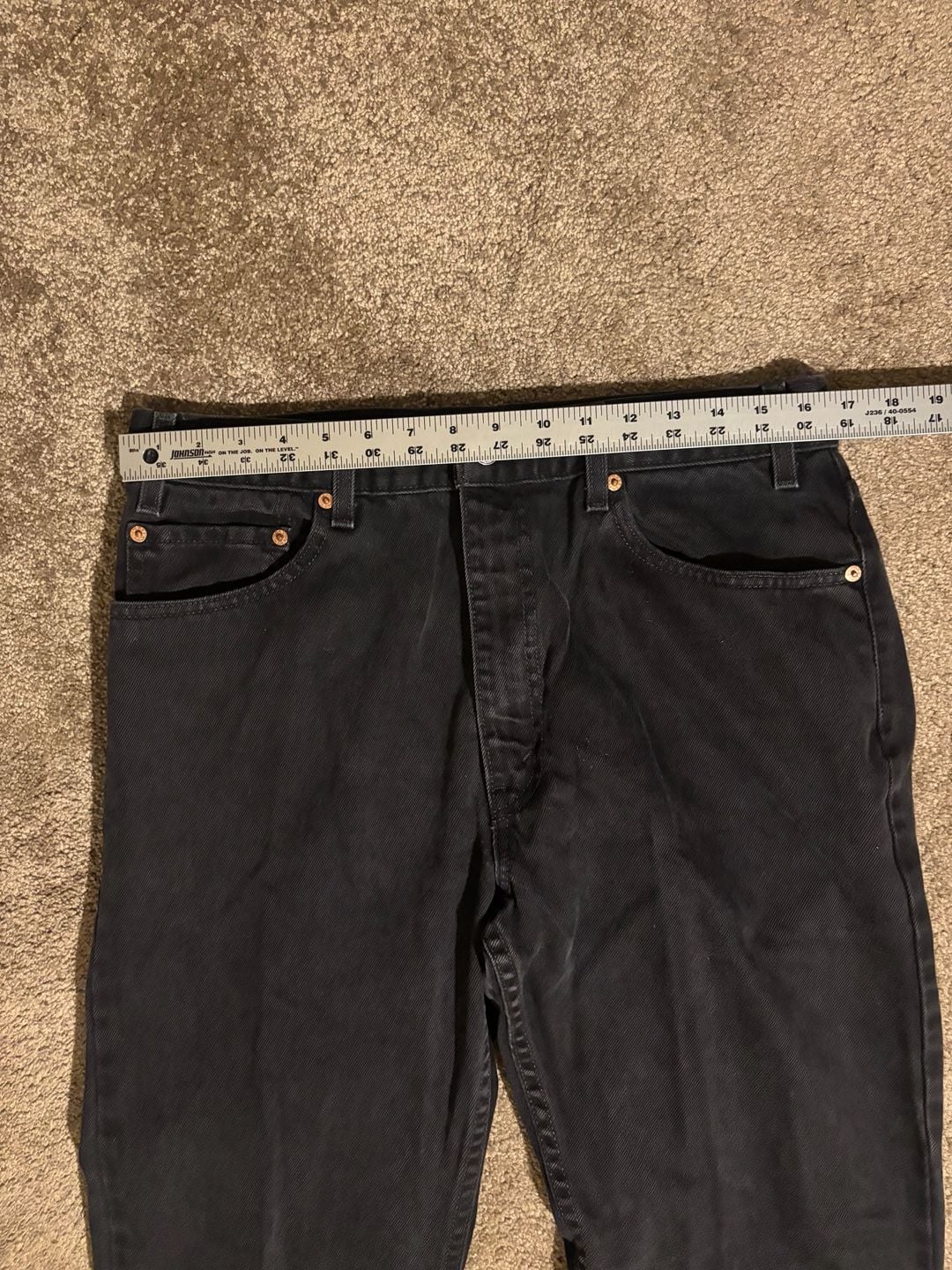 Levi's 505 Regular Fit Jeans Mens 36x32 Black Denim Straight Leg Pants 7
