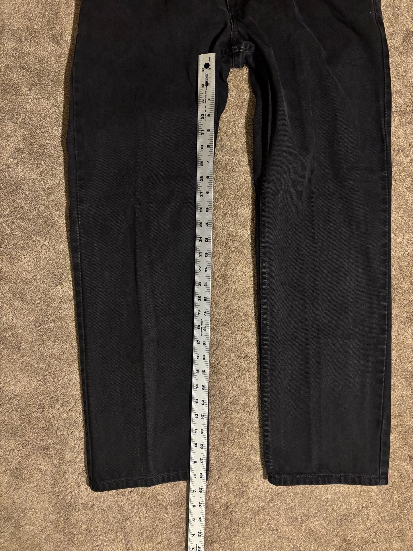 Levi's 505 Regular Fit Jeans Mens 36x32 Black Denim Straight Leg Pants 9