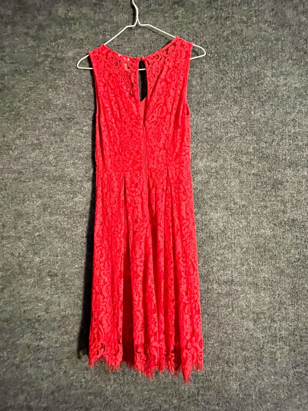 Seen Worn Kept Mellie Lace dress Red /pink Sleeveless Midi Anthropologie 003-166 3