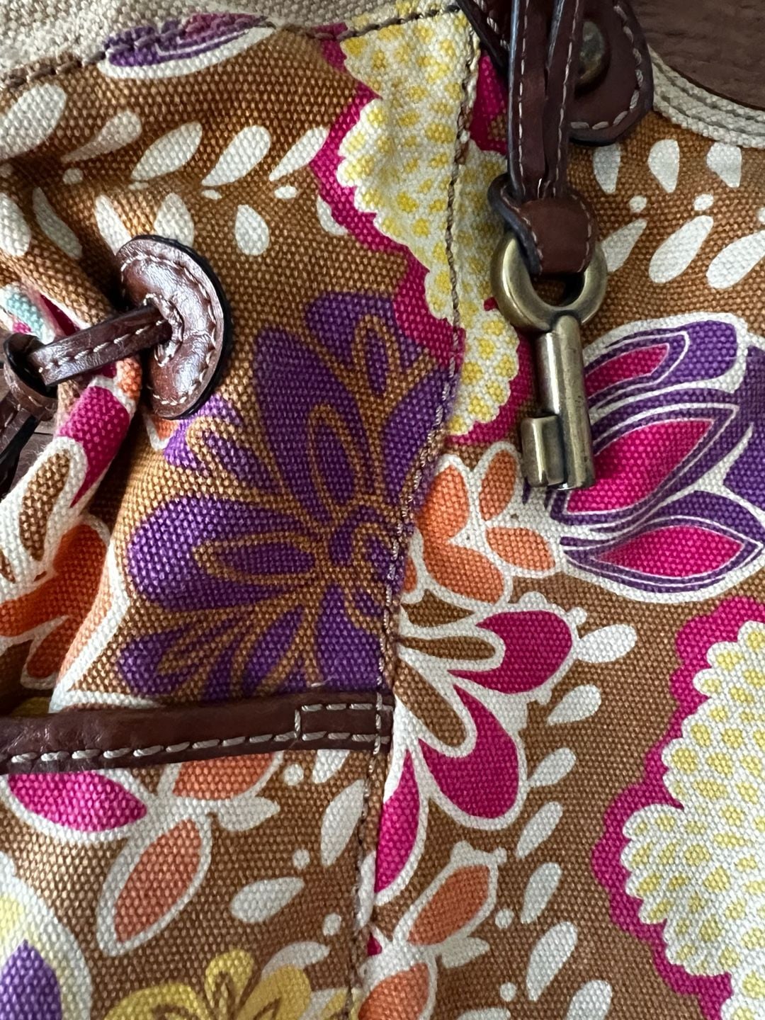 Vintage Fossil Floral Canvas Shoulder Bag 70’s vibes 4