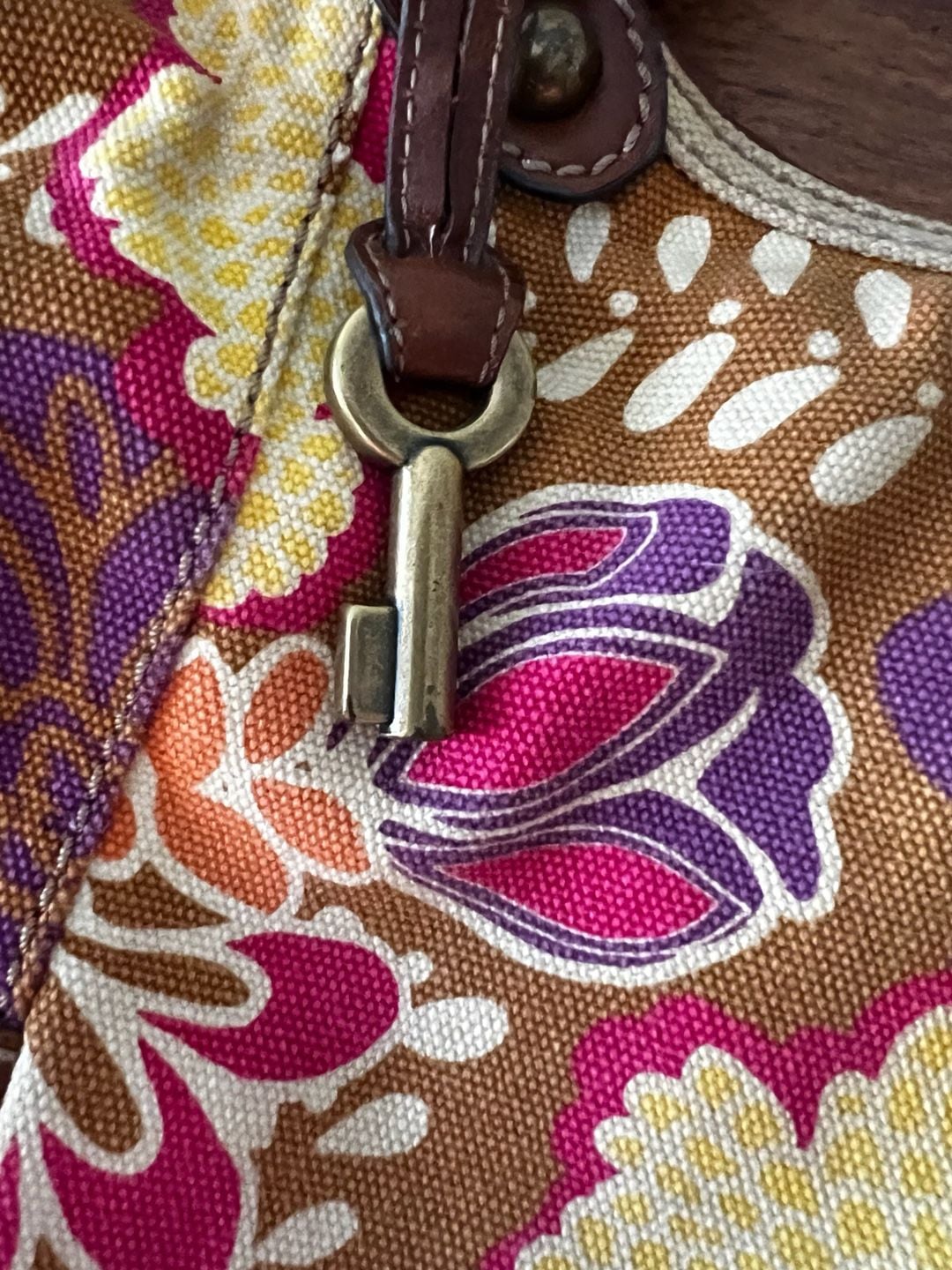 Vintage Fossil Floral Canvas Shoulder Bag 70’s vibes 5