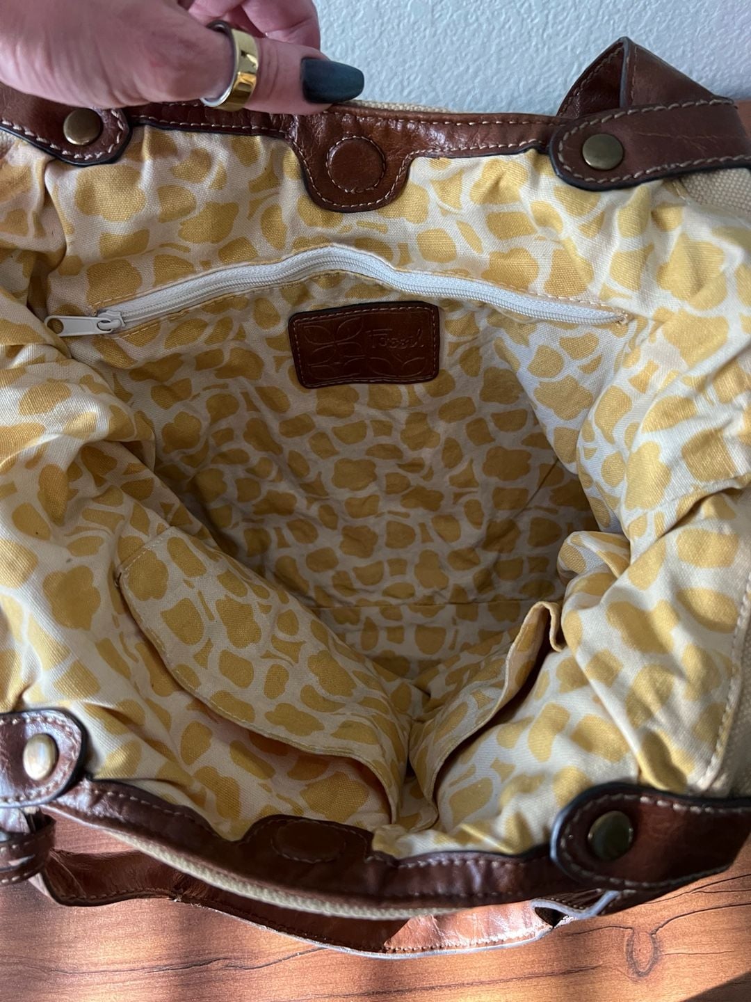 Vintage Fossil Floral Canvas Shoulder Bag 70’s vibes 6