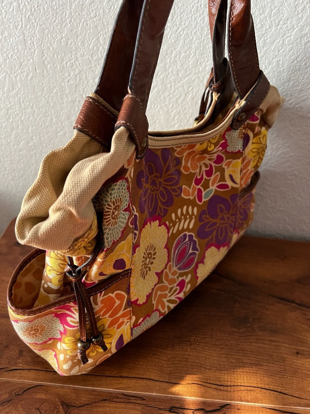 Vintage Fossil Floral Canvas Shoulder Bag 70’s vibes 9