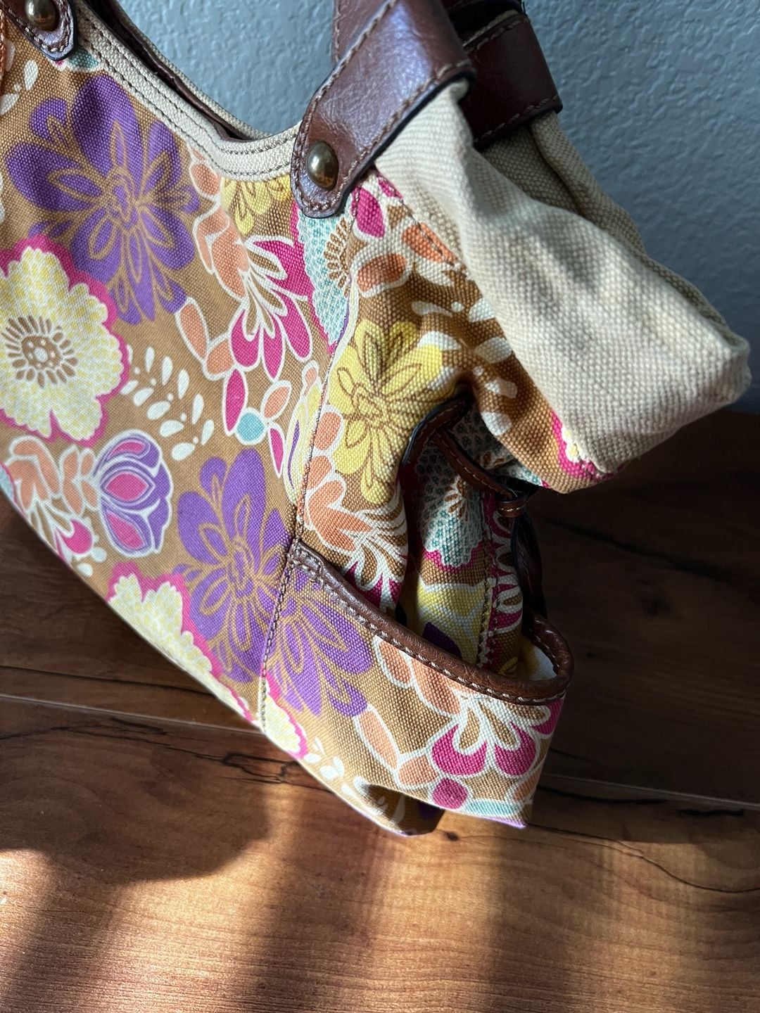 Vintage Fossil Floral Canvas Shoulder Bag 70’s vibes 10