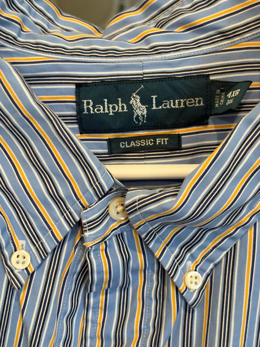 Ralph Lauren Classic Fit Striped Long Sleeve Button-Down Shirt Size 4XB 5