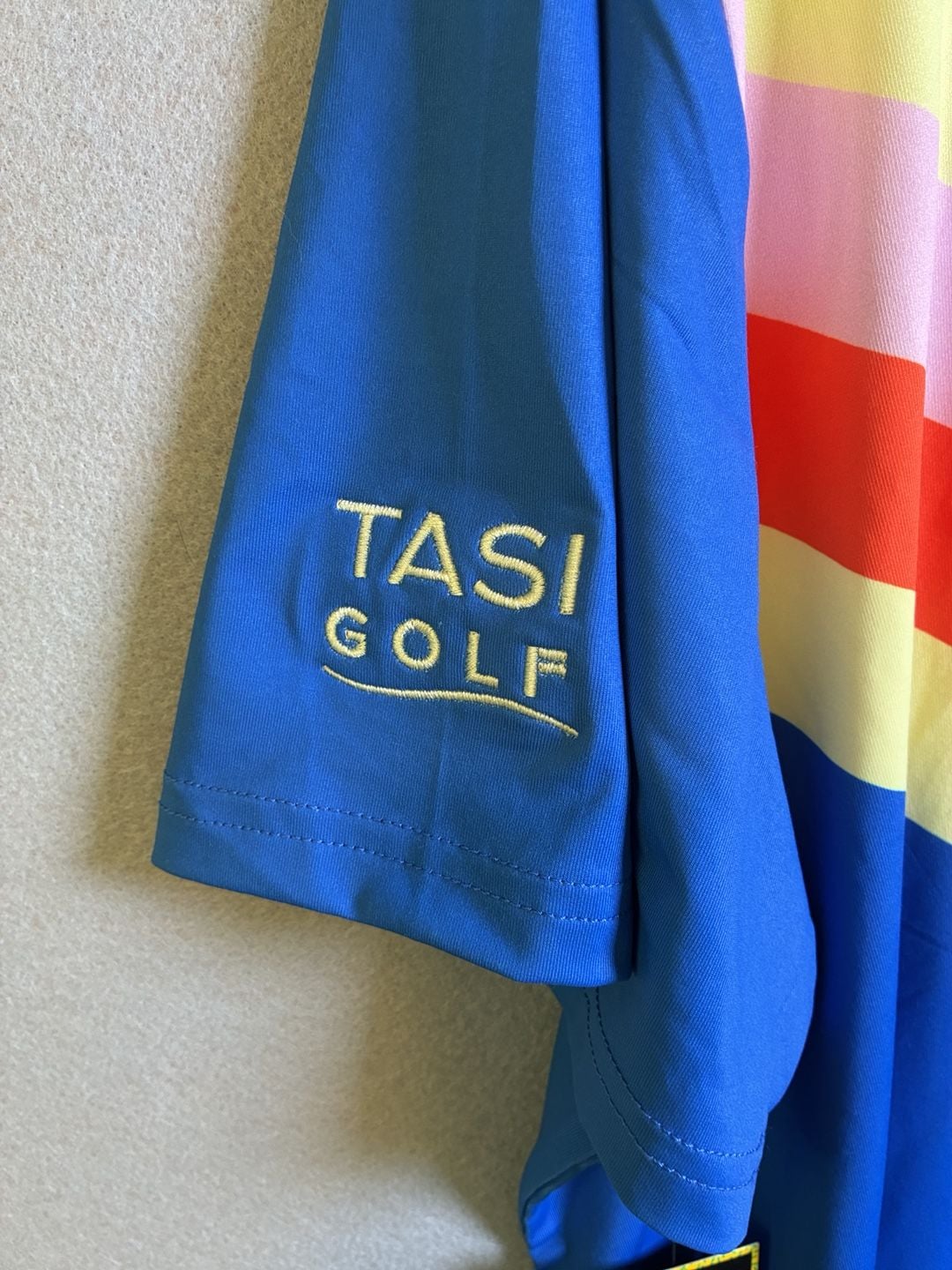 Tipsy Elves Retro Range Golf Polo Size XXL Blue White Striped Shirt NWT 9