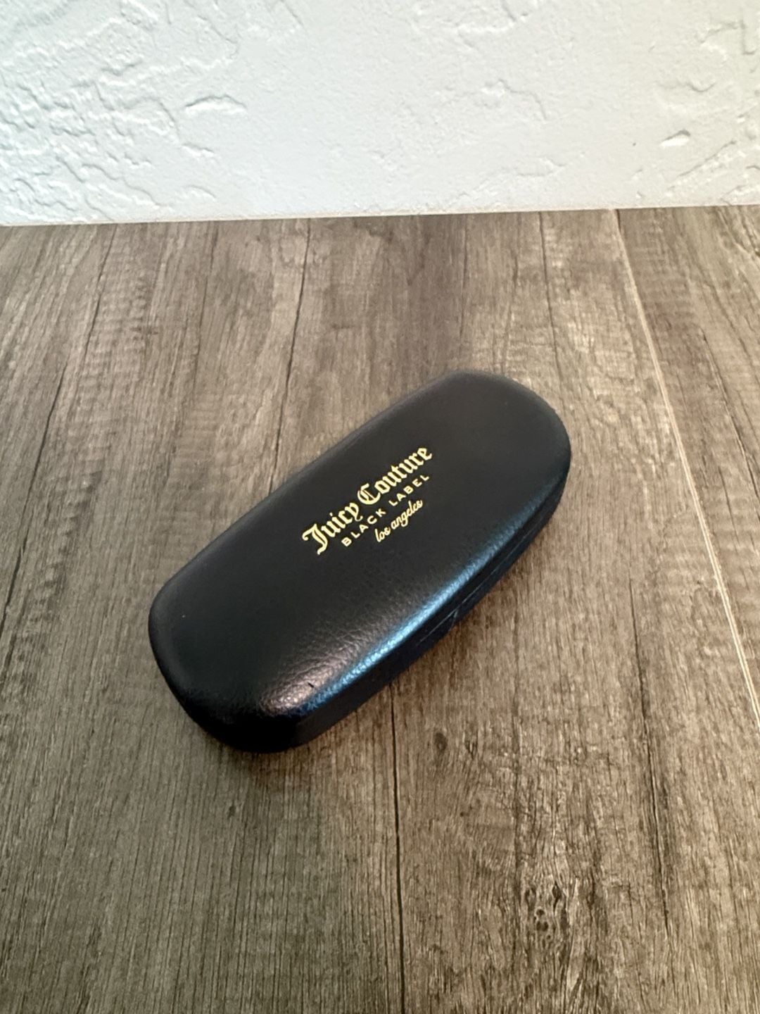 Juicy Couture Black Label Hard Eyeglass Case Black Gold Logo 1