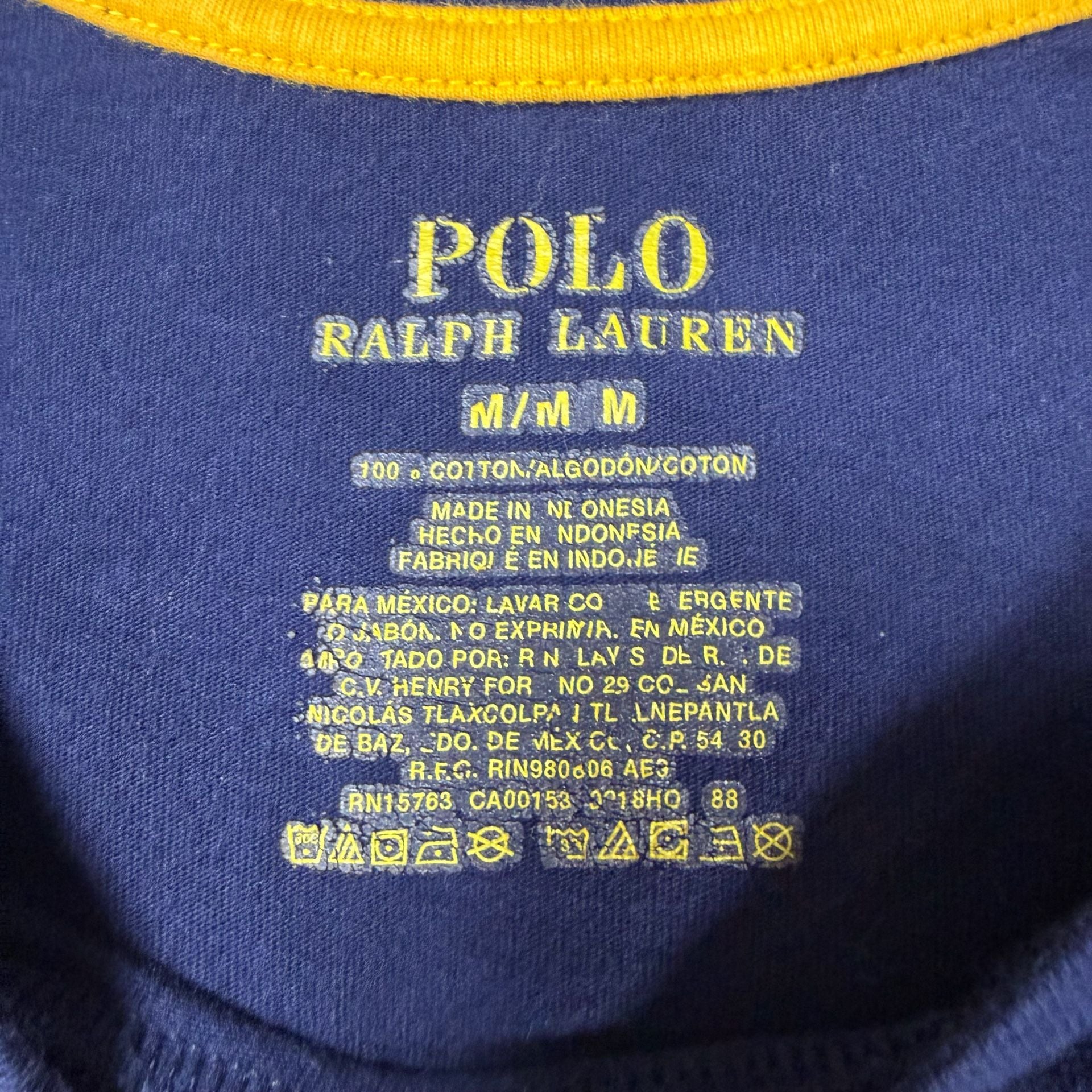 Polo Ralph Lauren Bear Long Sleeve T-Shirt Size M Blue Cotton 5