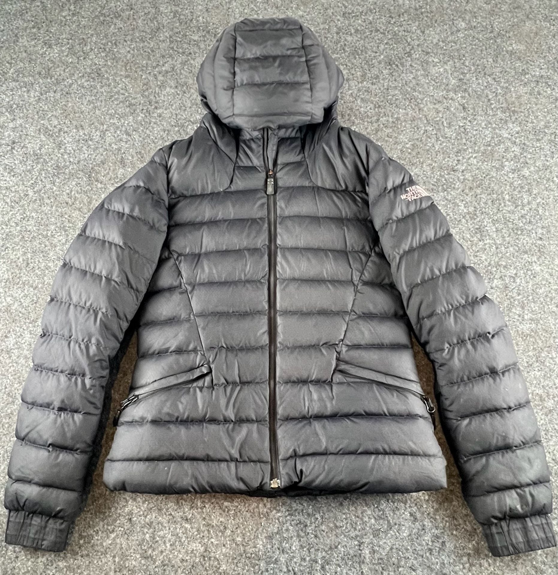The North Face 550 Puffer Jacket Size S/P Black Down Quilted Hooded 4