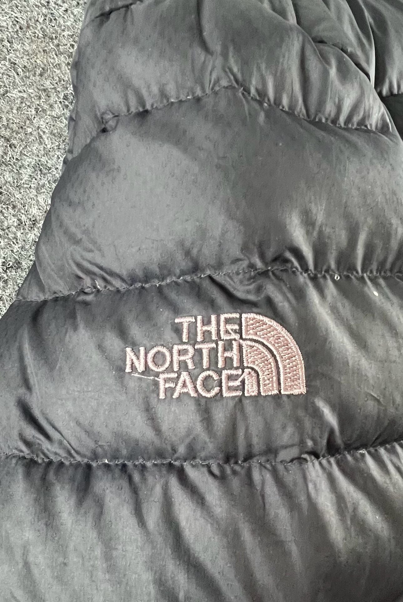 The North Face 550 Puffer Jacket Size S/P Black Down Quilted Hooded 12