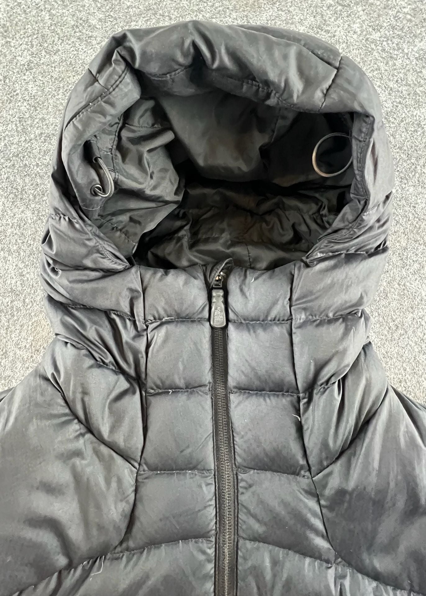 The North Face 550 Puffer Jacket Size S/P Black Down Quilted Hooded 13