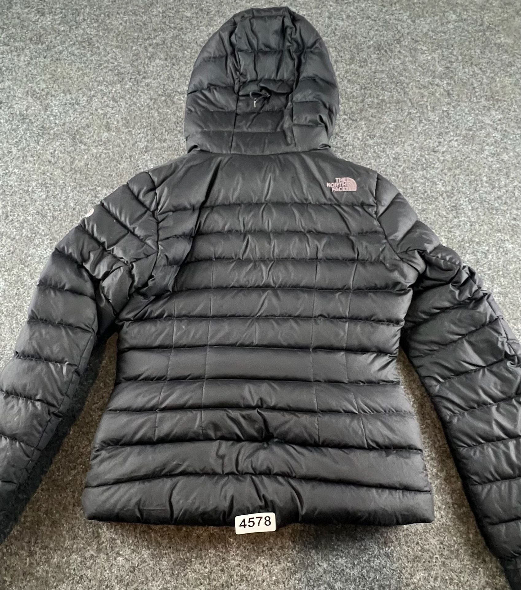 The North Face 550 Puffer Jacket Size S/P Black Down Quilted Hooded 14