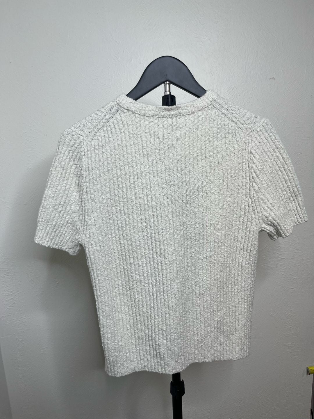 Madewell Ivory Textured Knit Short Sleeve Sweater Top 3