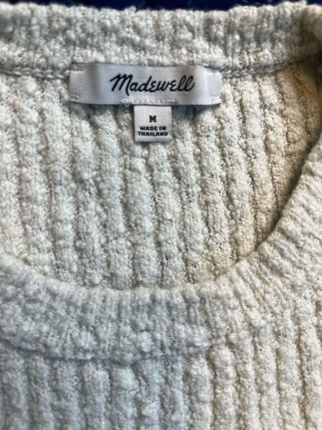 Madewell Ivory Textured Knit Short Sleeve Sweater Top 6