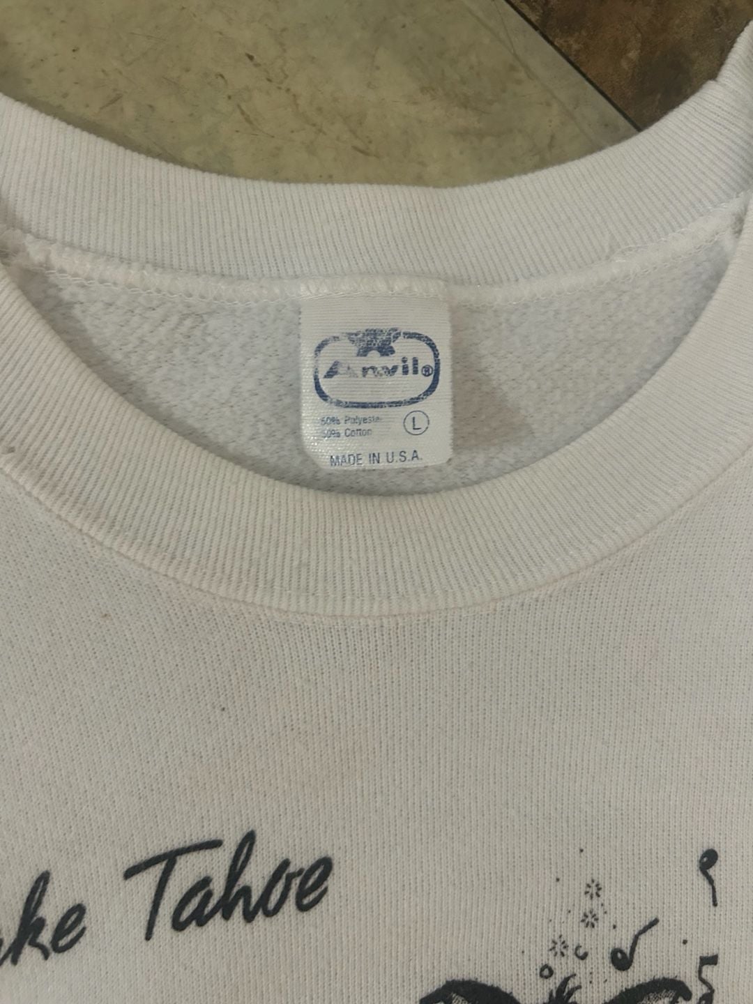 Anvil Lake Tahoe Are We Having Fun Yet Cat Sweatshirt Size L White 4