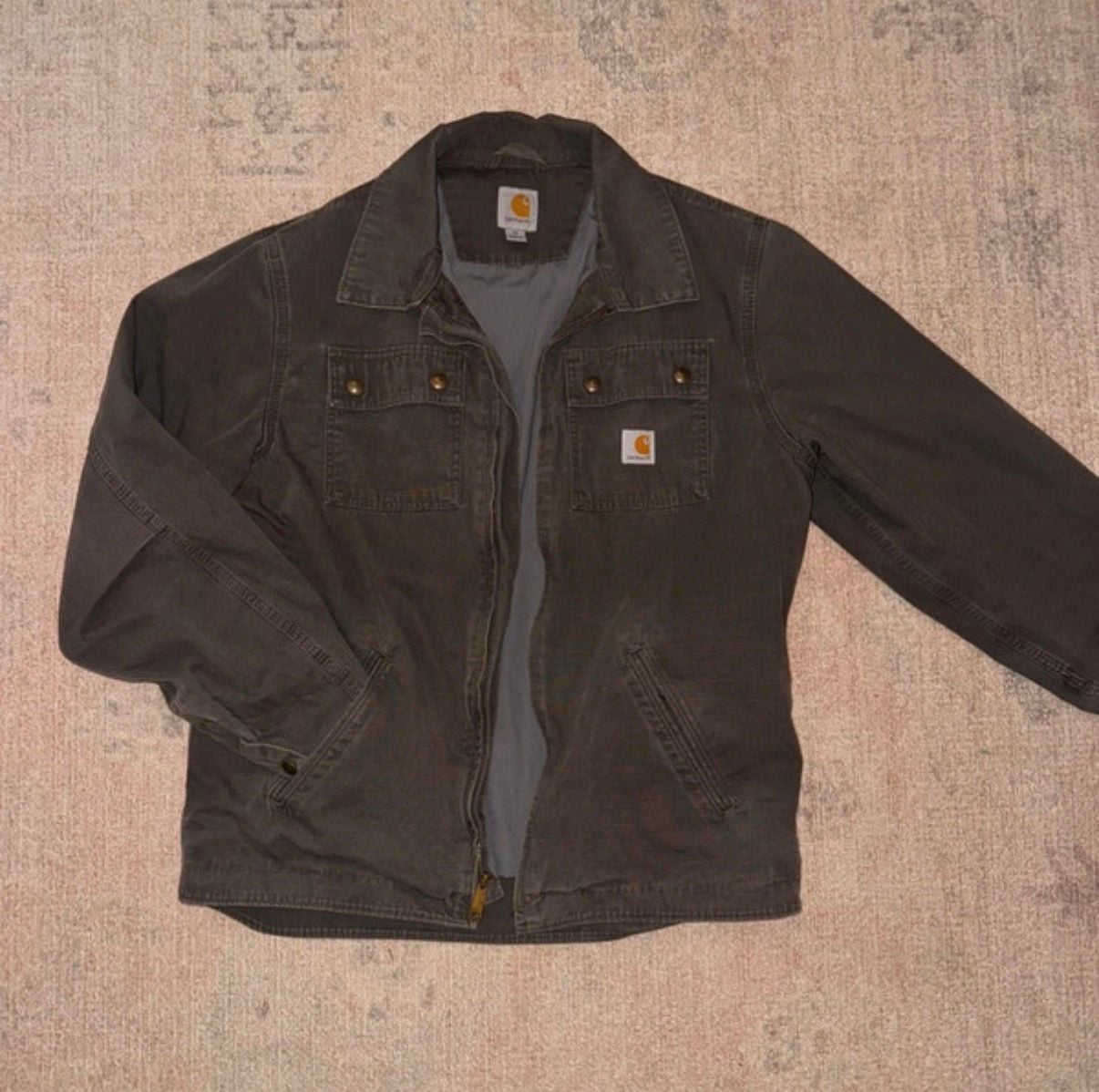 Carhartt Heated Jacket Size M Brown Canvas Full Zip Workwear 2