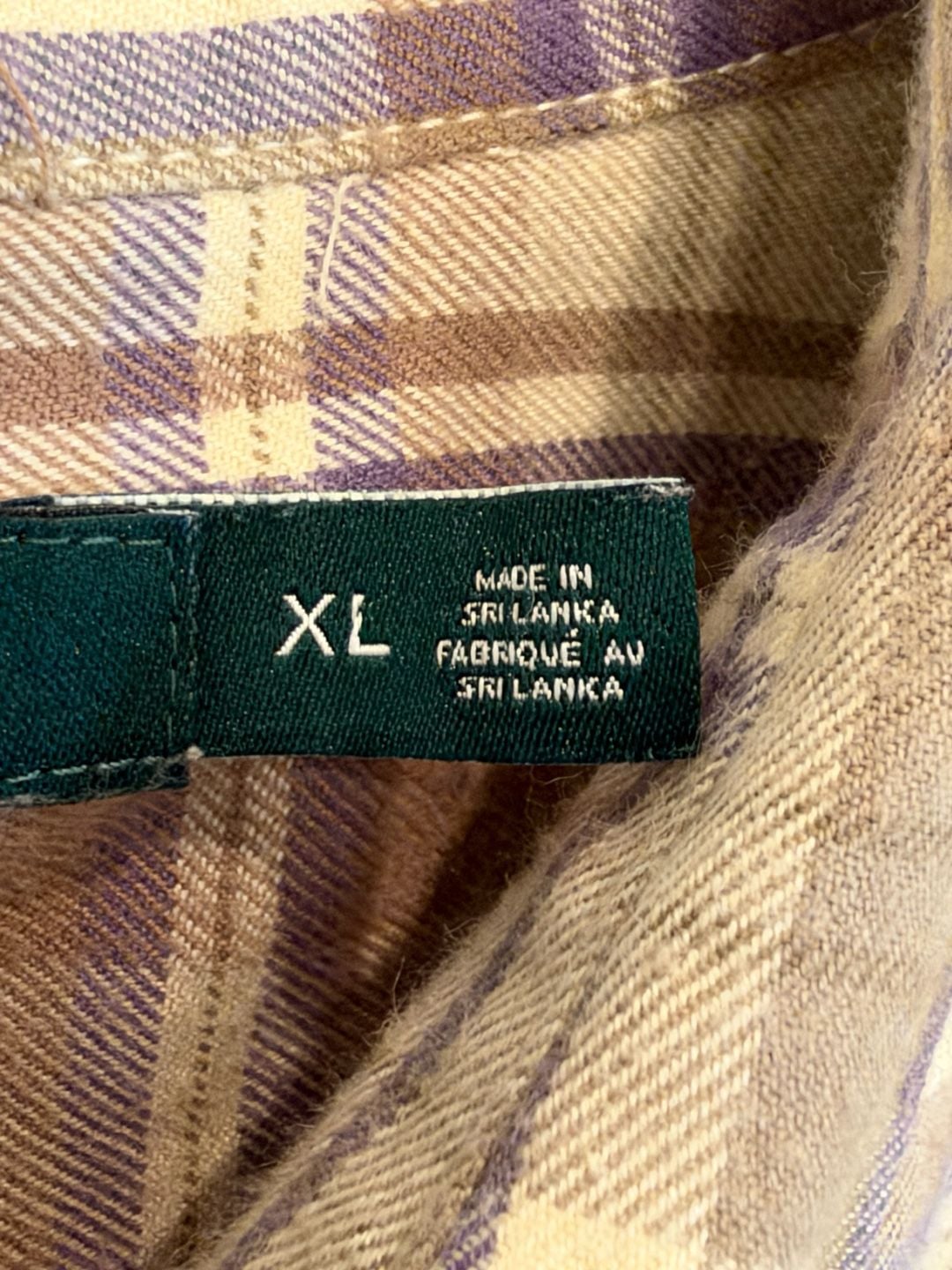Lauren Ralph Lauren Plaid Flannel Button Up Shirt Size XL Brown 5