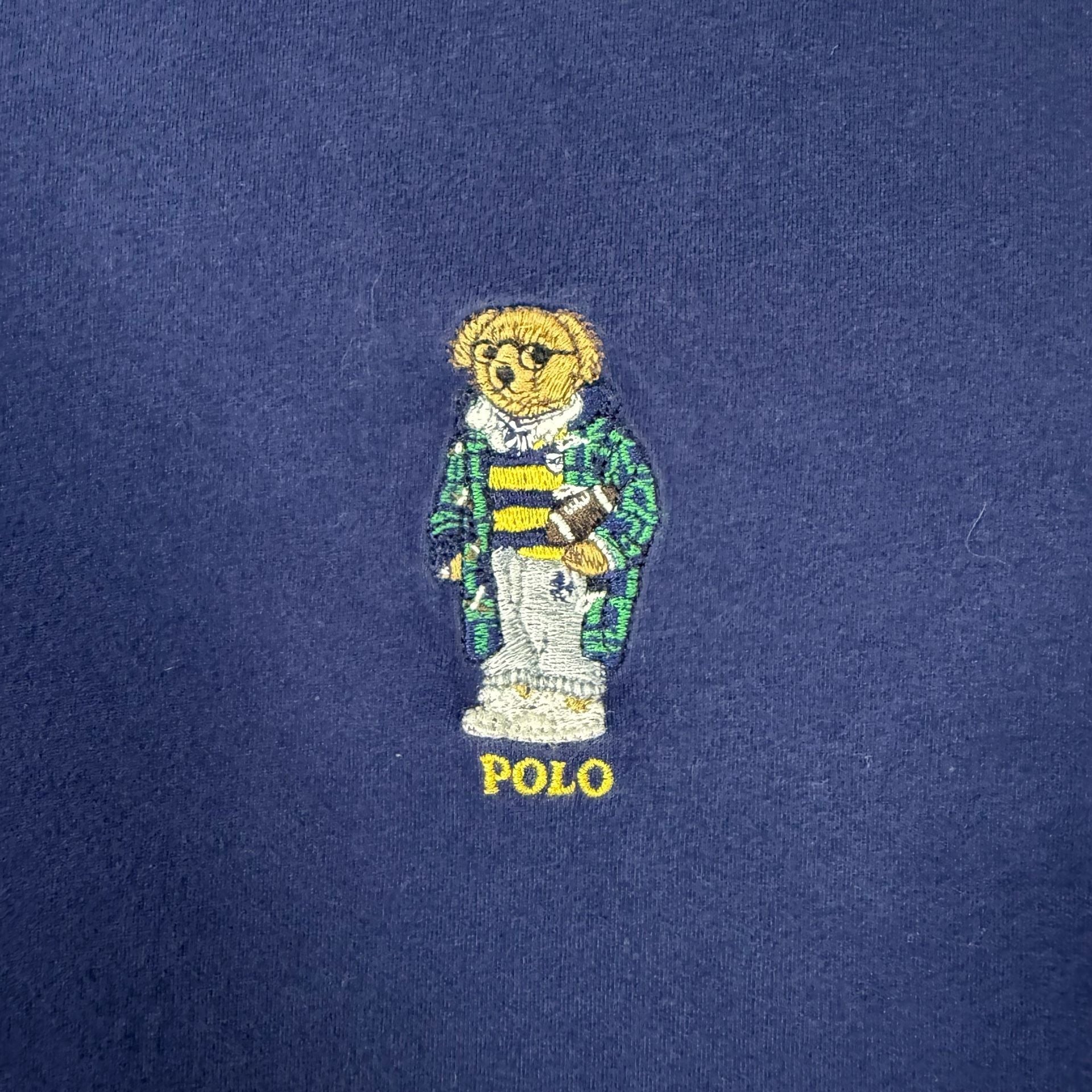 Polo Ralph Lauren Bear Long Sleeve T-Shirt Size M Blue Cotton 4