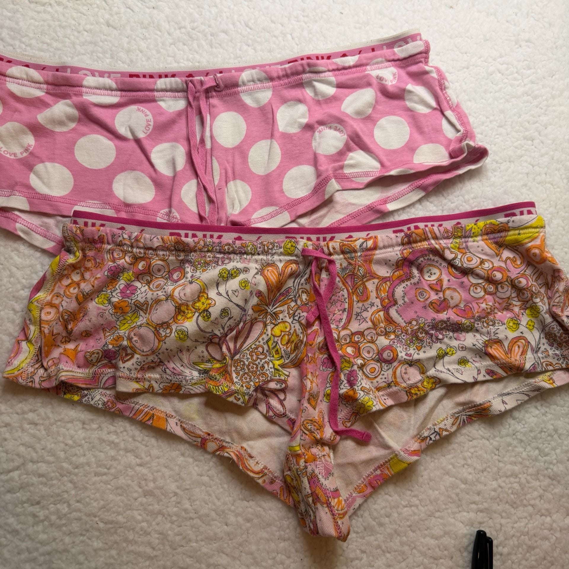 Victoria's Secret Pink Pajama Shorts Size M Lot of 2 1