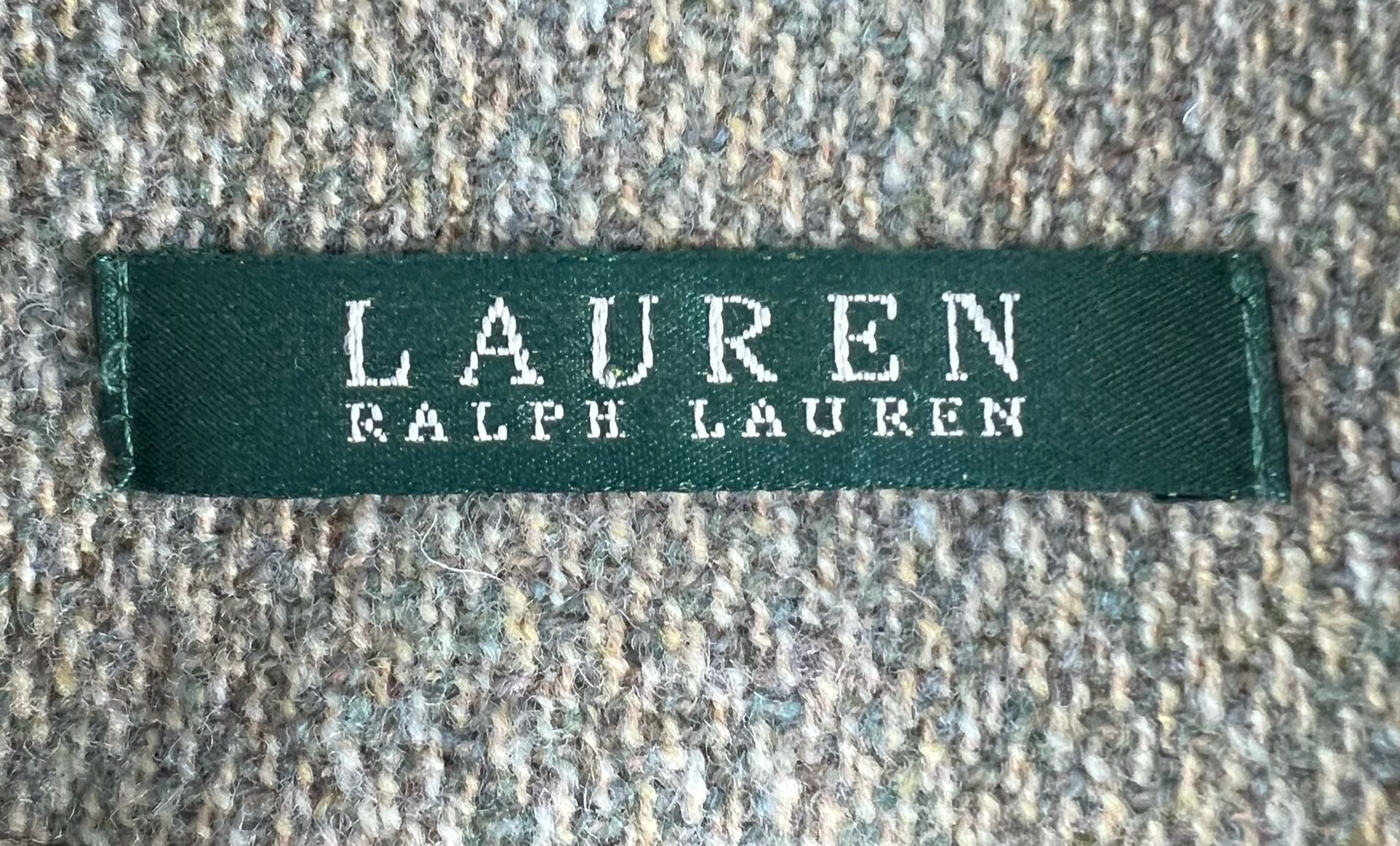 Lauren Ralph Lauren Tweed Blazer Size 12 Green Wool Blend Equestrian 6