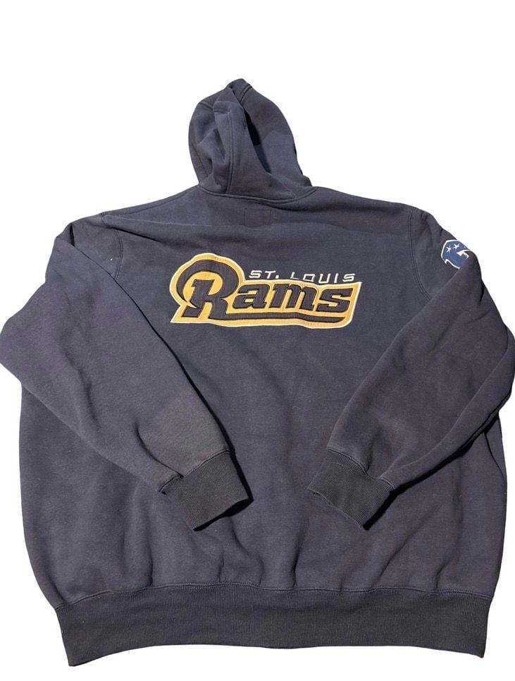 St. Louis Rams NFL 3XL Sherpa Lined Full Zip Hoodie Navy Blue Football Jacket 3