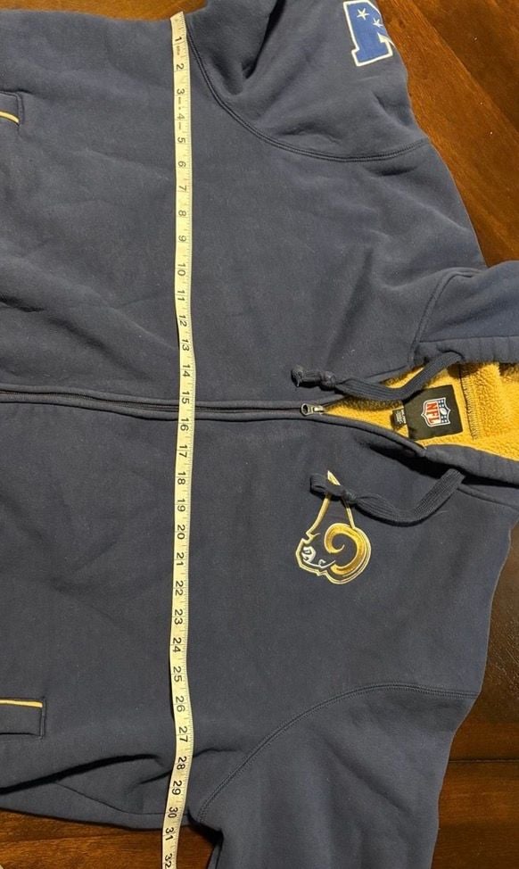 St. Louis Rams NFL 3XL Sherpa Lined Full Zip Hoodie Navy Blue Football Jacket 4