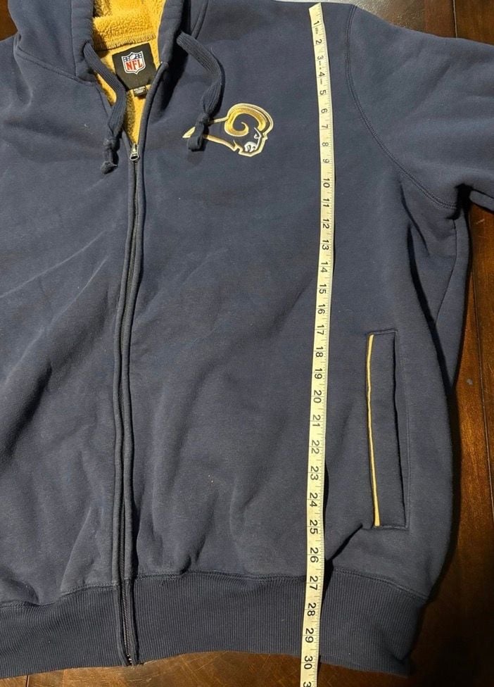St. Louis Rams NFL 3XL Sherpa Lined Full Zip Hoodie Navy Blue Football Jacket 5