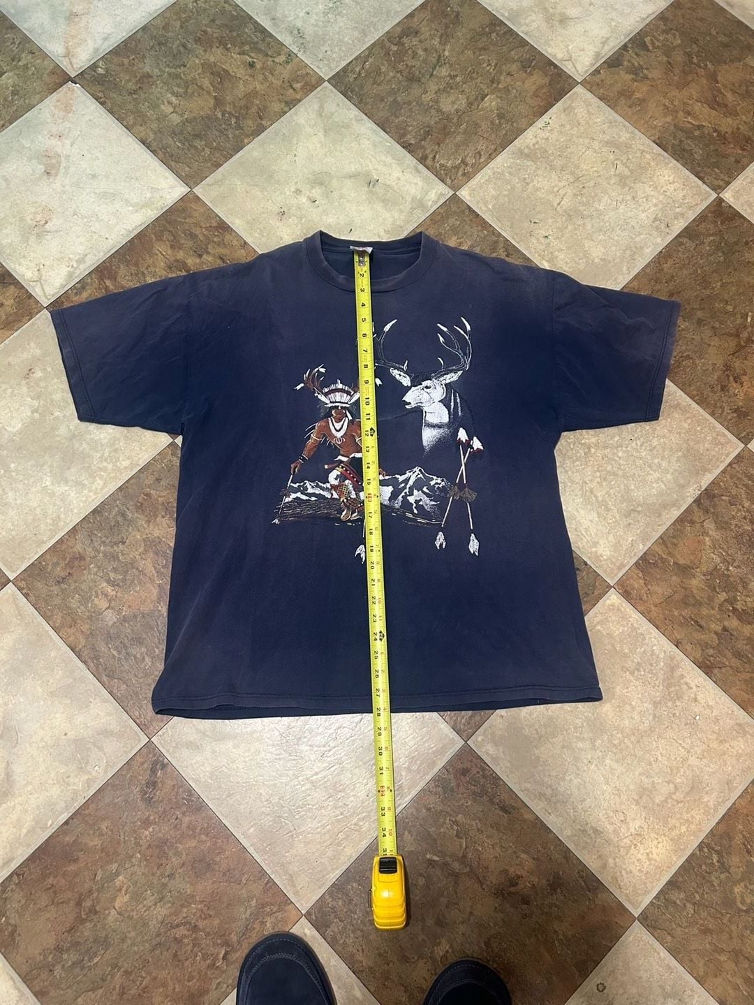 Taos Eagle Native American Graphic T-Shirt Navy Blue 3