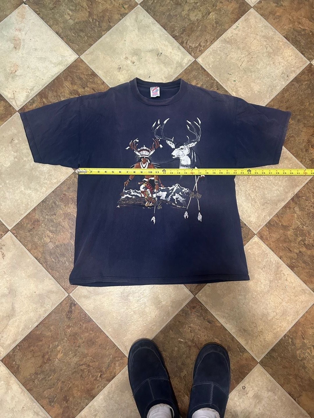 Taos Eagle Native American Graphic T-Shirt Navy Blue 4