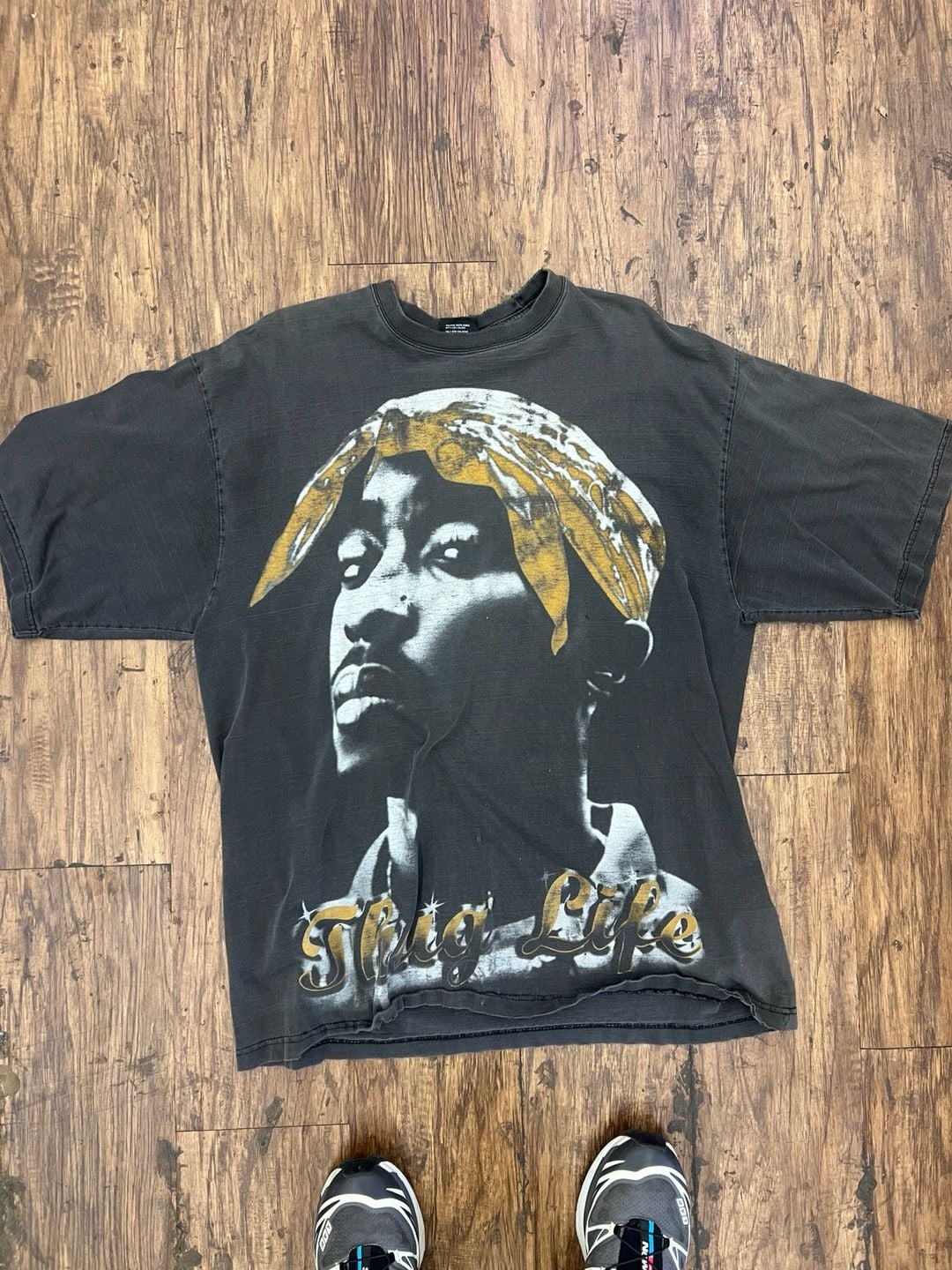 Griffin Active Wear Tupac Thug Life T-Shirt Size 2XL Black Rap Tee 1
