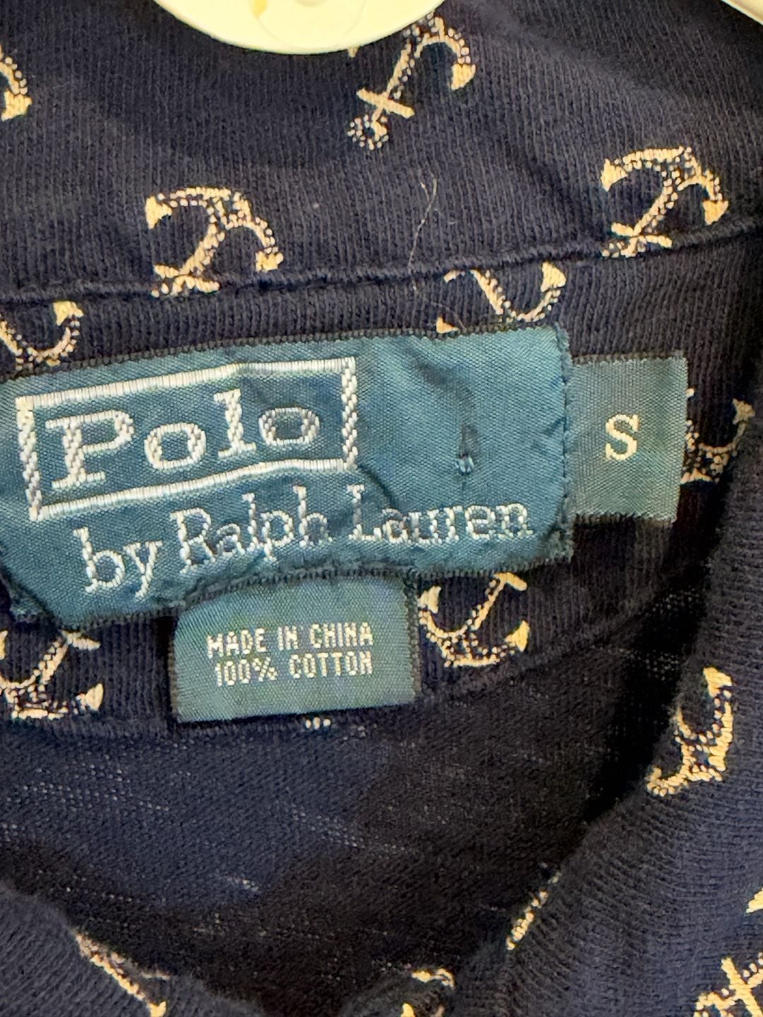 Polo By Ralph Lauren Anchor Print Polo Shirt Size S Blue Cotton 4