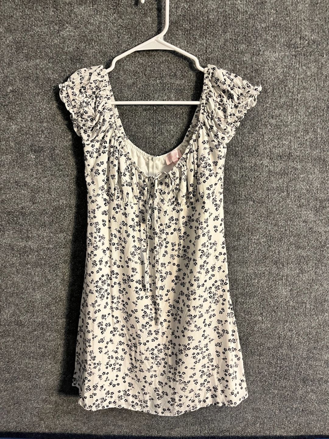 Pink Lily Roadside Daisies Dress Size S White Black Floral Mini 003-168 2