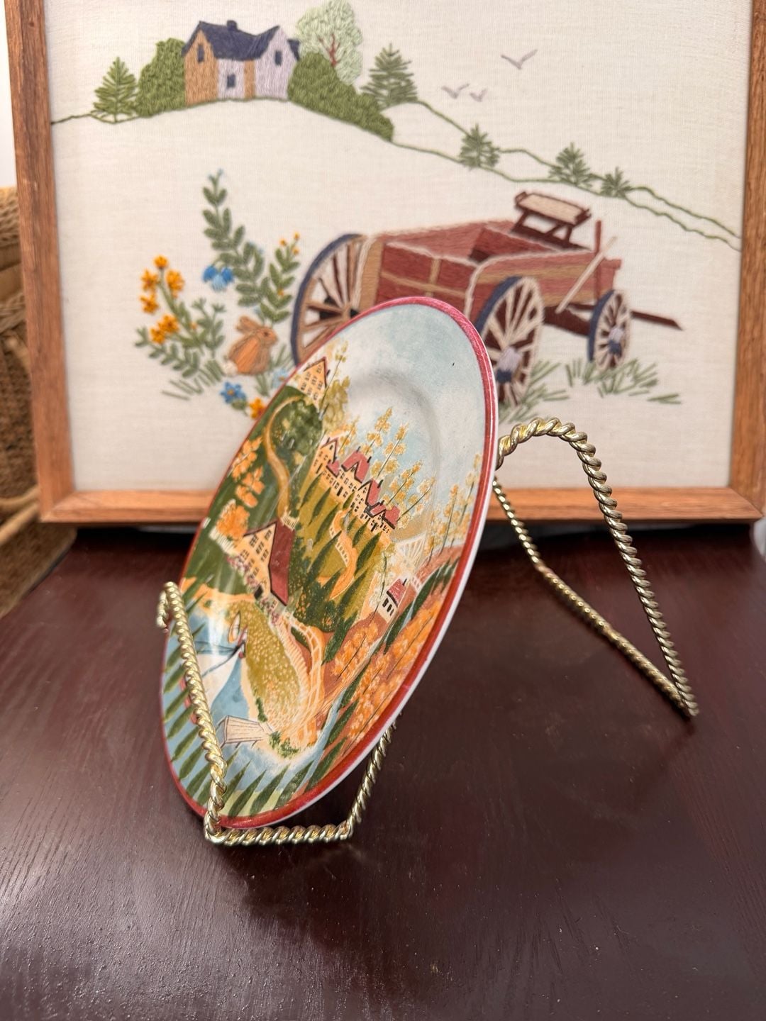 Vintage Cottage Decorative Salad Plate Country Lakeside Village Gear Home Decor 6