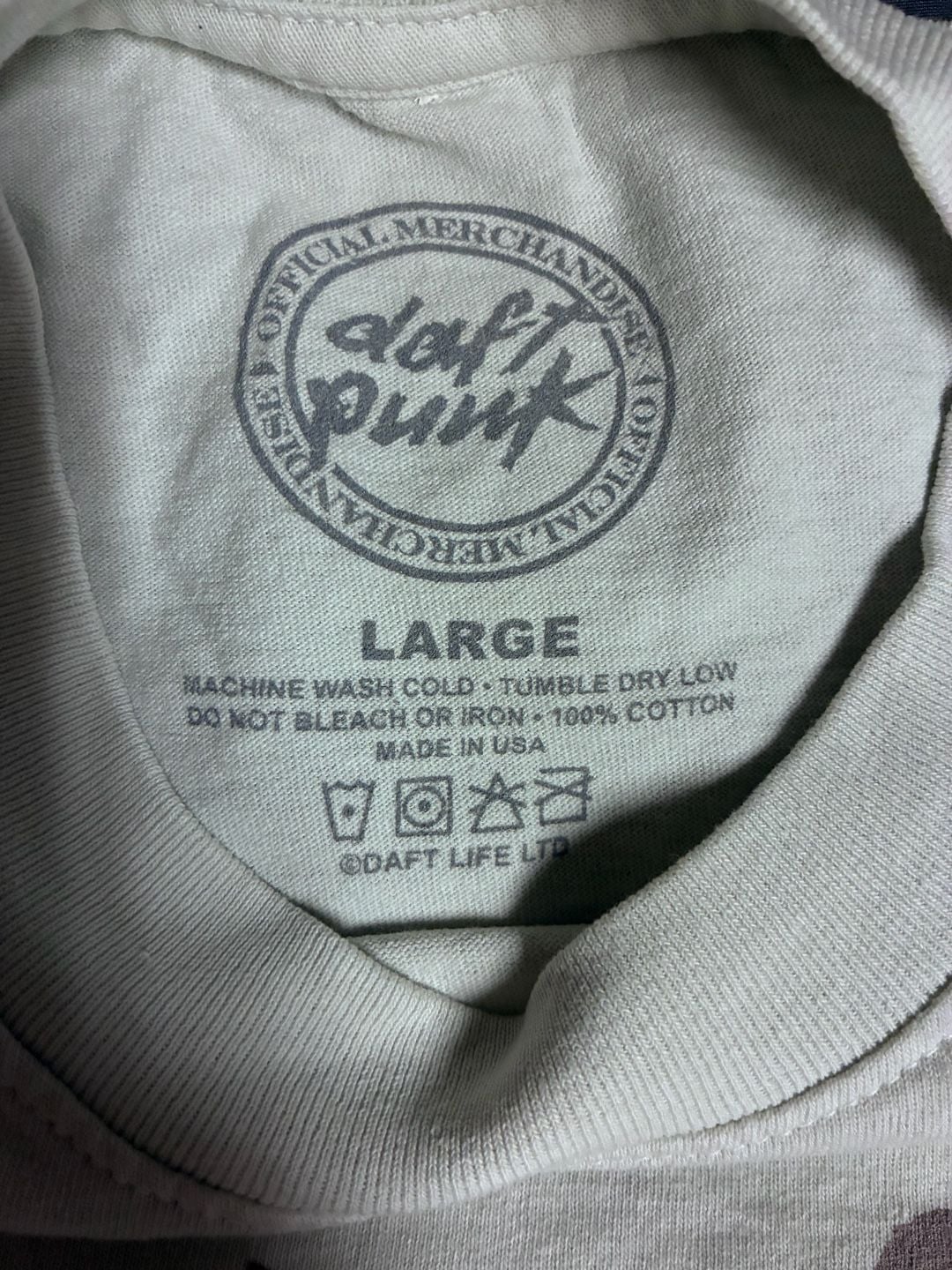Daft Punk Official Merchandise T-Shirt Large Beige 100% Cotton 4