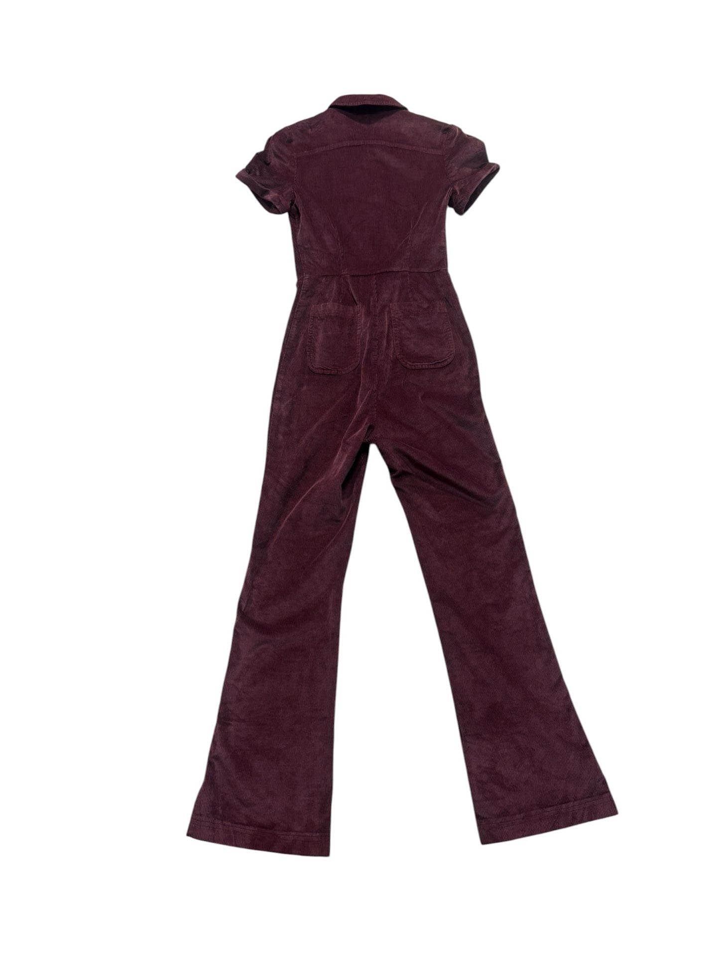 Urban Outfitters Corduroy Jumpsuit Size S Maroon Zip-Front 4