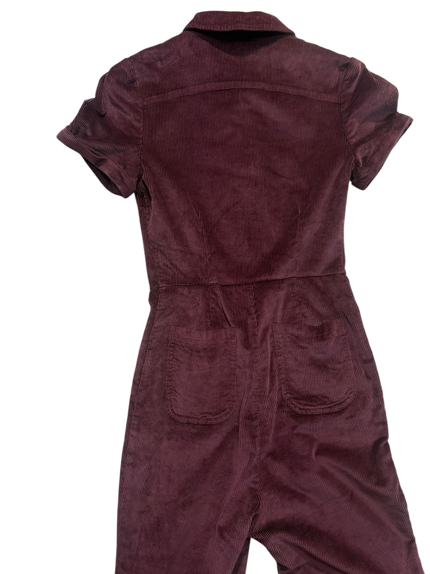 Urban Outfitters Corduroy Jumpsuit Size S Maroon Zip-Front 5