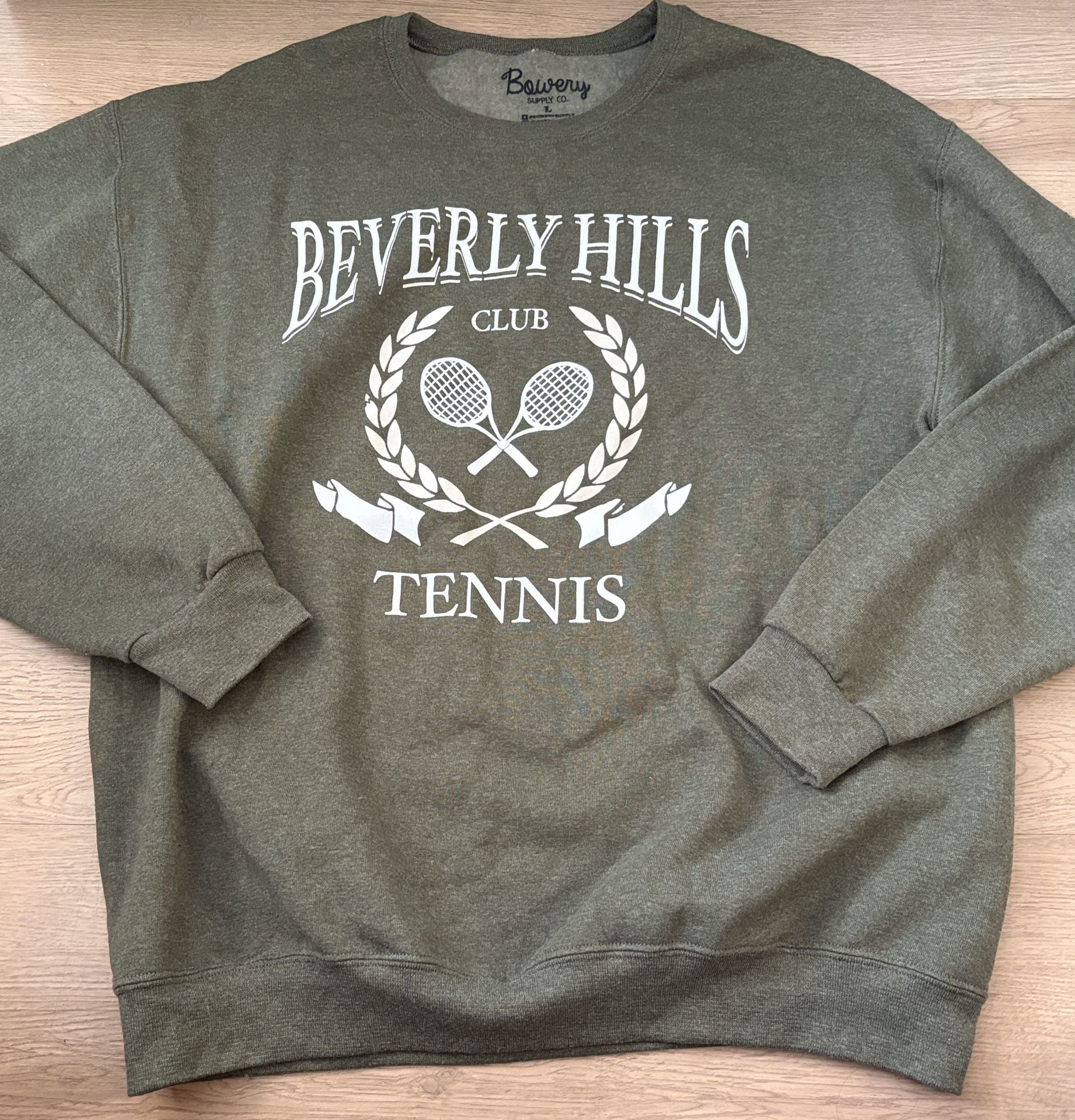Bowery Supply Co. Beverly Hills Tennis Club Sweatshirt Size L Green 2