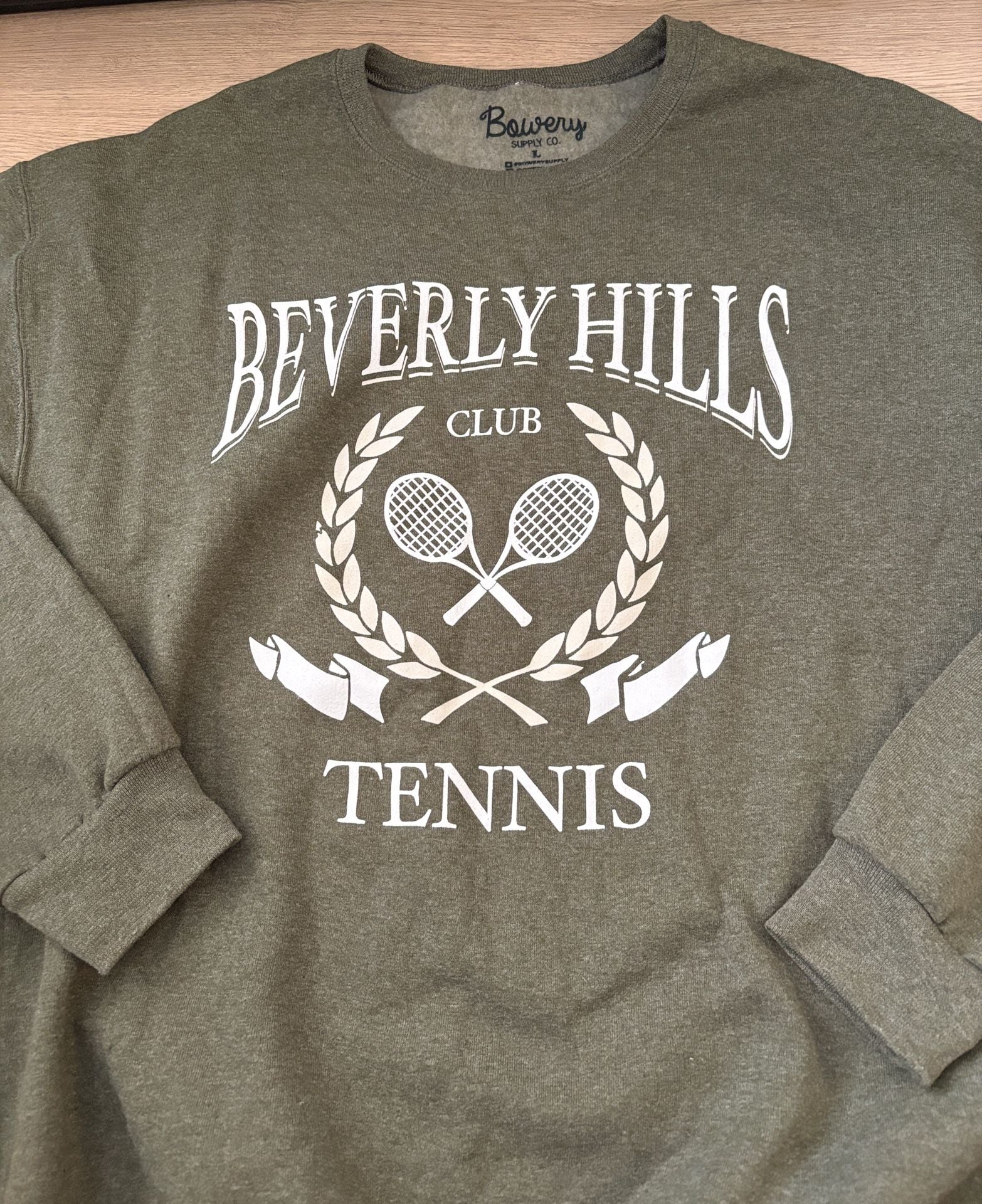 Bowery Supply Co. Beverly Hills Tennis Club Sweatshirt Size L Green 3