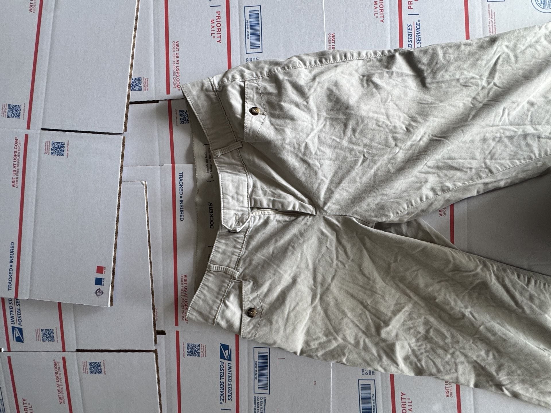 Dockers Pants Size 14 M Beige Cotton Blend Casual 3