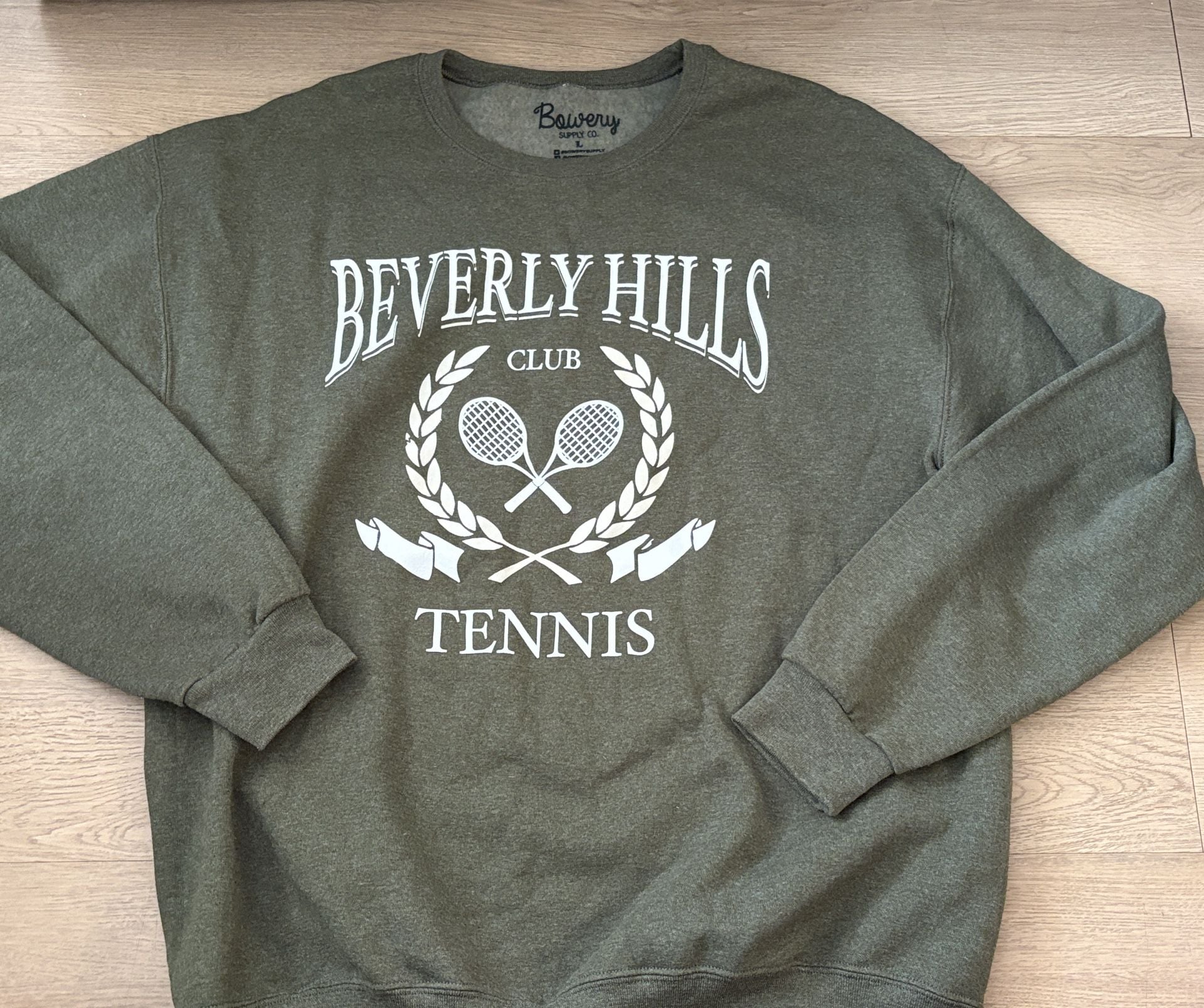 Bowery Supply Co. Beverly Hills Tennis Club Sweatshirt Size L Green 4