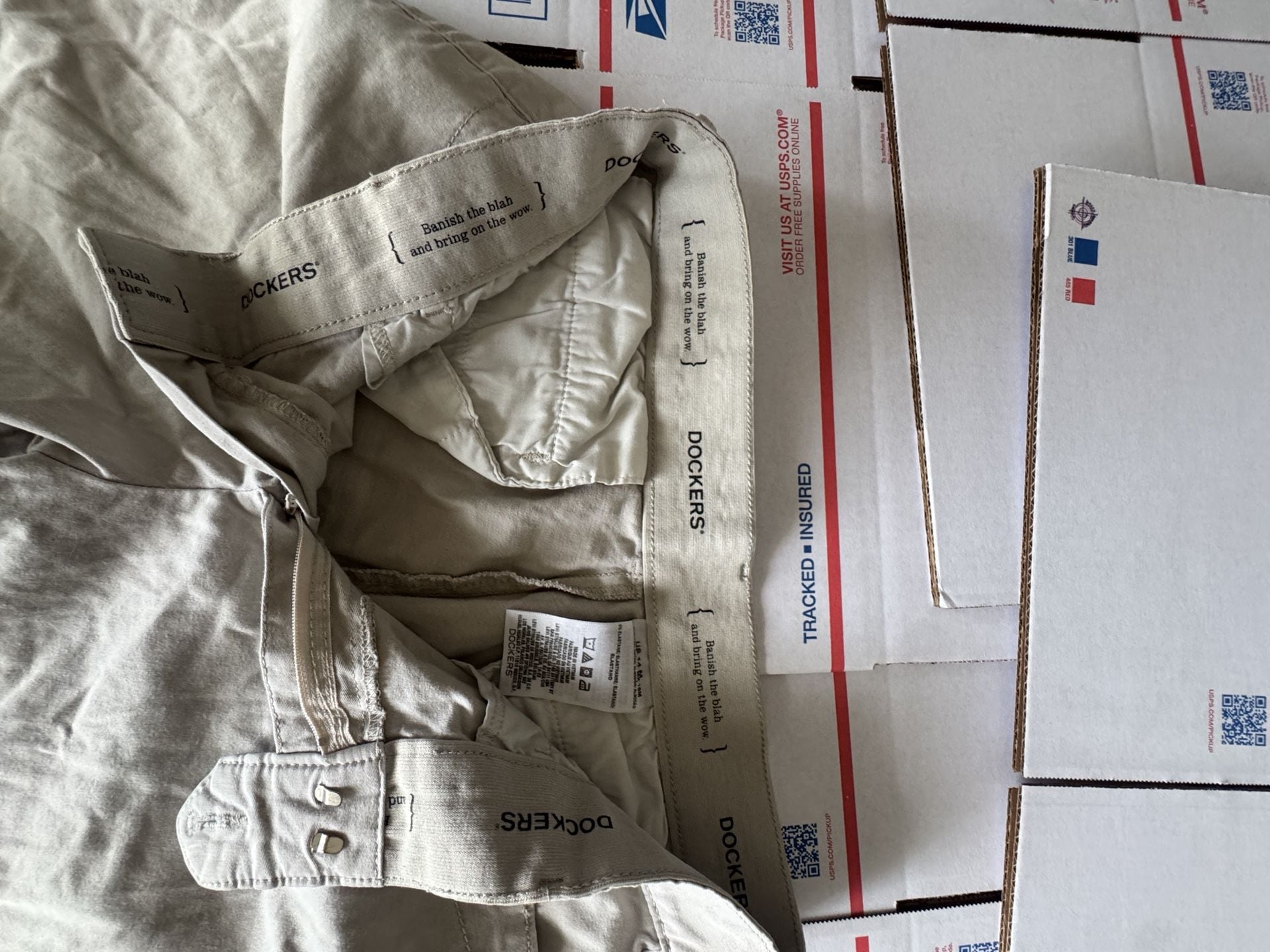 Dockers Pants Size 14 M Beige Cotton Blend Casual 4