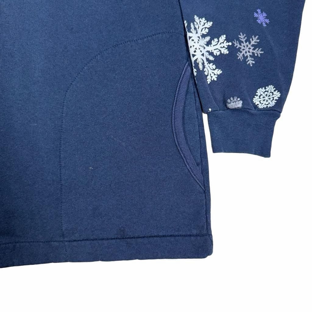 Vintage Y2K Snowflake Grandma Sweater Size XL Navy Blue Minnesota ABC Designs 6
