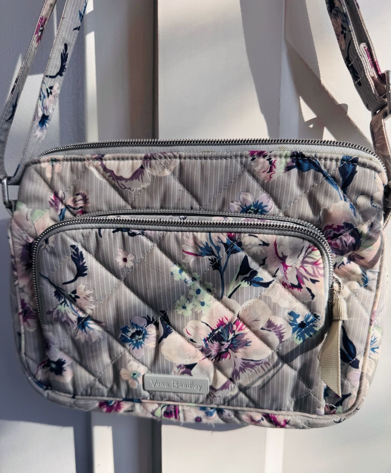 Vera Bradley Performance Twill Park Stripe Triple Compartment Crossbody 2