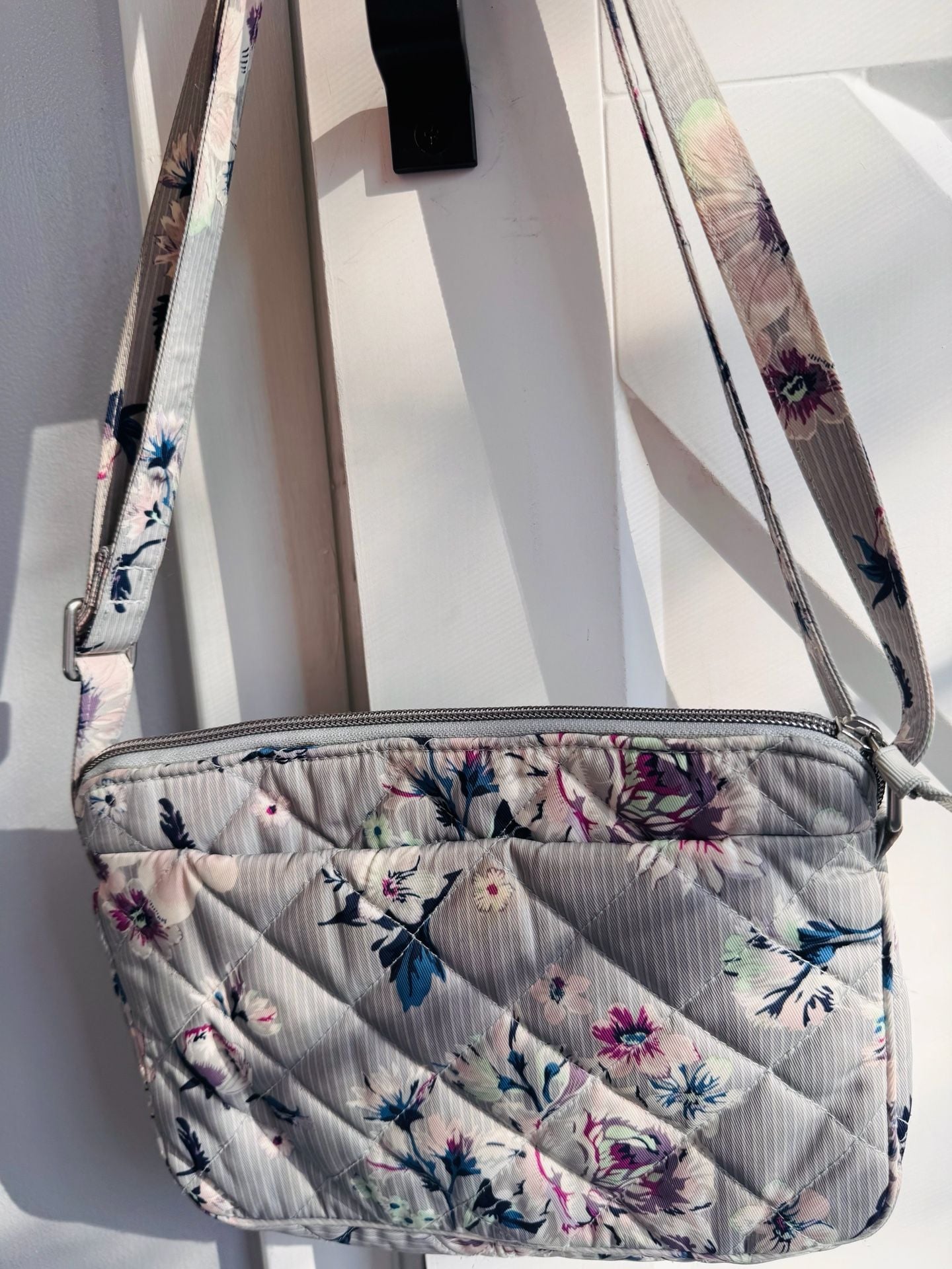 Vera Bradley Performance Twill Park Stripe Triple Compartment Crossbody 10