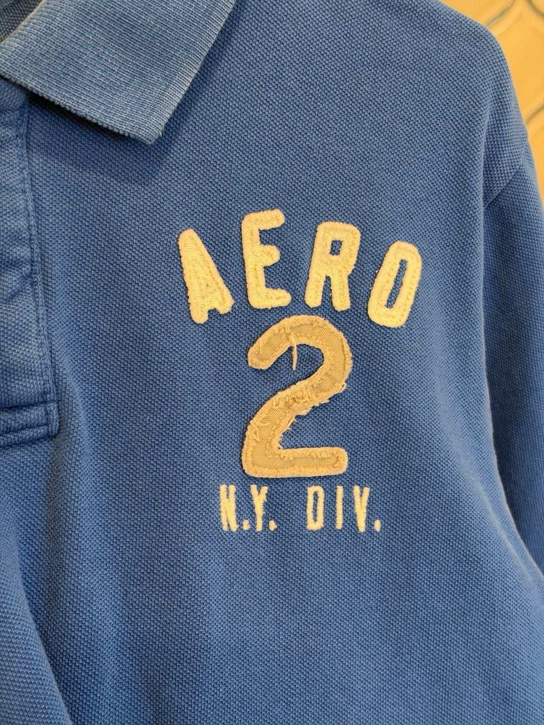 Aeropostale Polo Shirt XL Blue Cotton Applique Logo 3