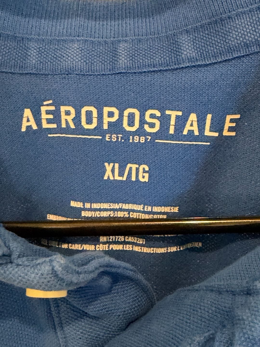 Aeropostale Polo Shirt XL Blue Cotton Applique Logo 4